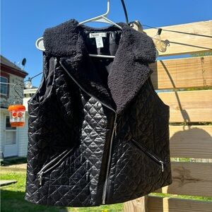 White House Black Market Quilted Black Vest